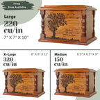 Engraved Wooden Urn for Ashes | Personalized Tree of Life Memorial Urn